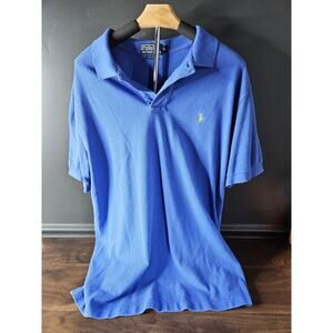 Ralph Lauren Polo Shirt XL Extra Large Blue Big Pony RLPC 3 Rugby Crest 90s